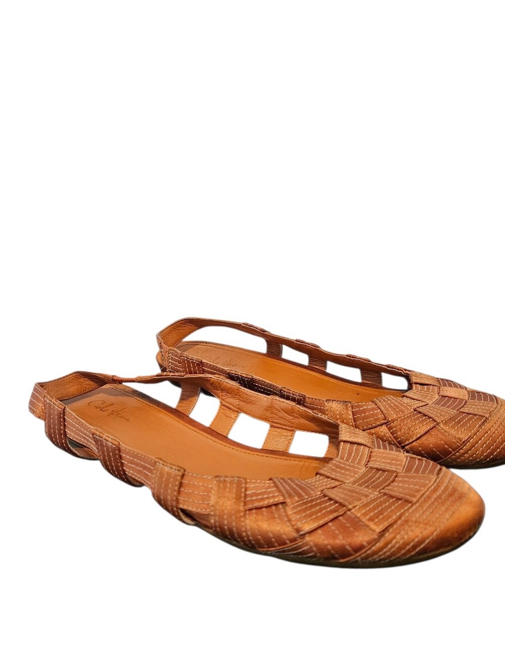 Cole Haan Nike Air Slingback Weave Ballet Flats Women 8 Gold/Orange Vintage Y2K
